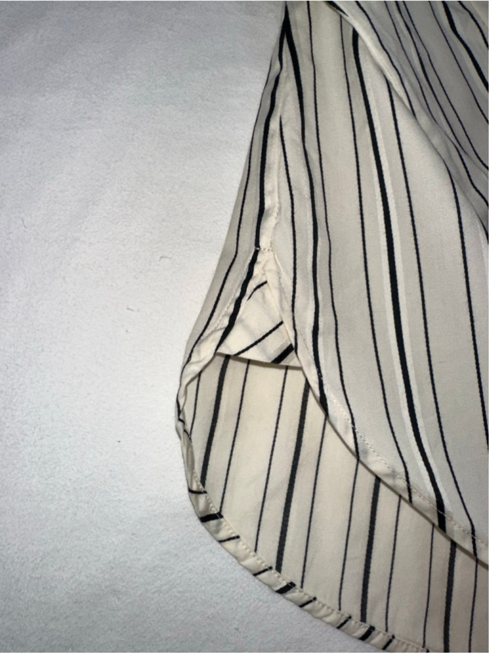 Ralph Lauren Women’s Black Ivory Stripe Cotton Puff Sleeve Button Down Shirt 10 - Picture 13 of 14